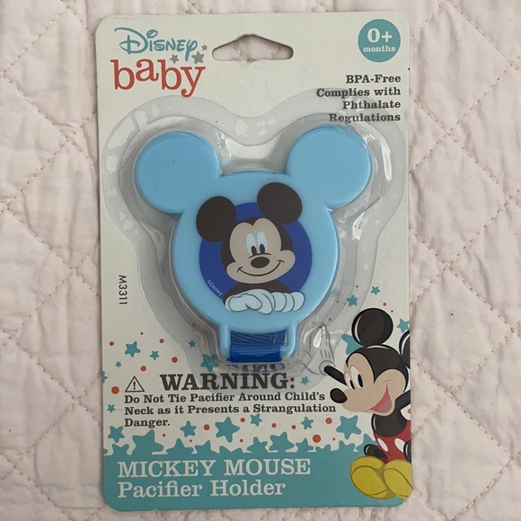 {NWT} Disney | Disney Baby Mickey Mouse Pacifier Set & Holder BPA Free 0+ Months - Picture 5 of 13